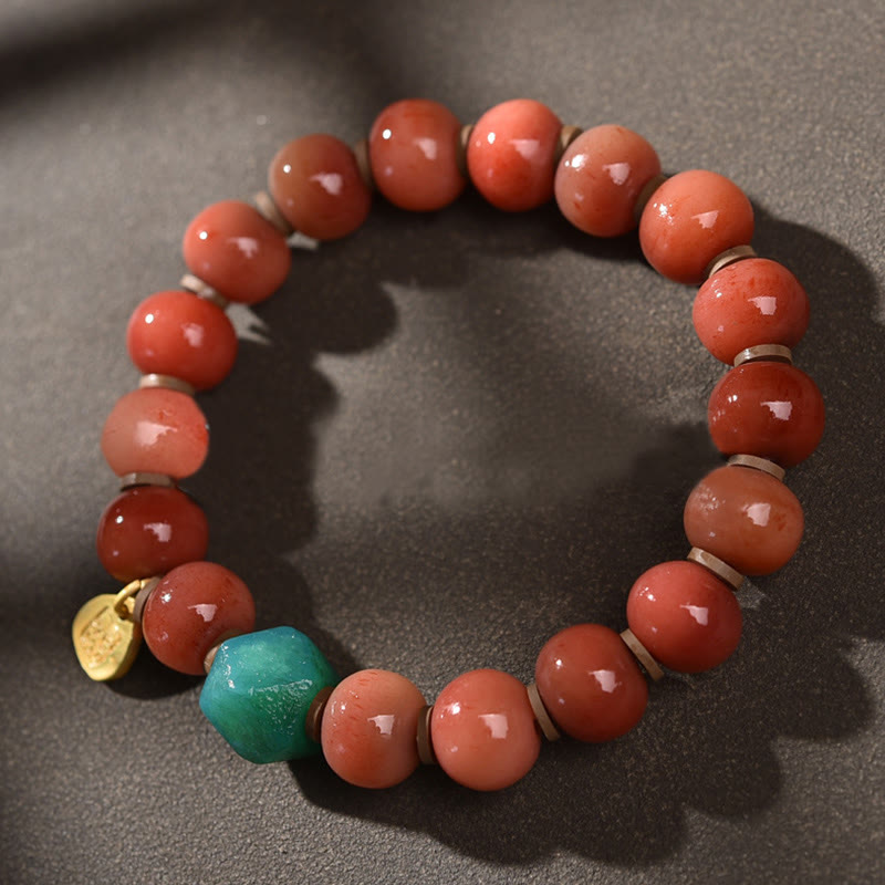 Fortune Jewel Tibetan Natural Camel Bone Dzi Bead Bodhi Seed Charm Luck Bracelet