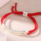 Fortune Jewel 925 Sterling Silver Red String Layered Braid Bracelet - Fortune Jewel