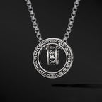 Fortune Jewel Tibetan Om Mani Padme Hum Carved Peace Purity Chain Necklace Pendant