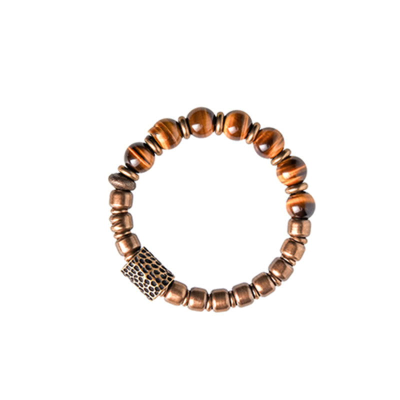 Fortune Jewel Tiger Eye Stone Copper Protection Bracelet