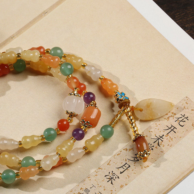 Fortune Jewel Golden Silk Jade Gourd Wealth Bracelet