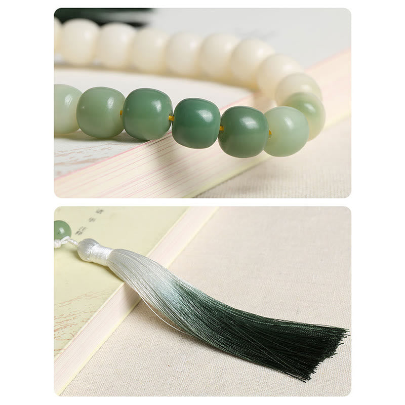 Fortune Jewel Natural Gradient Bodhi Seed Fortune Money Bag Lotus Wisdom Tassel Wrist Mala Fortune Jewel