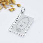 Fortune Jewel 990 Sterling Silver Heart Sutra Great Compassion Shurangama Mantra Lotus Vajra Peace Necklace Pendant Fortune Jewel