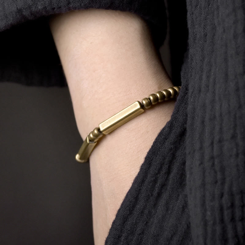 Fortune Jewel Tibetan Simple Design Copper Wealth Luck Bracelet