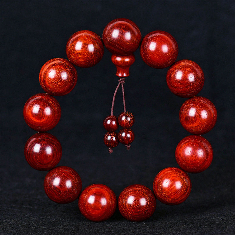 Fortune Jewel Tibetan Small Leaf Red Sandalwood Balance Bracelet