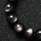 Fortune Jewel Natural Silver Sheen Obsidian Soothing Protection Bracelet