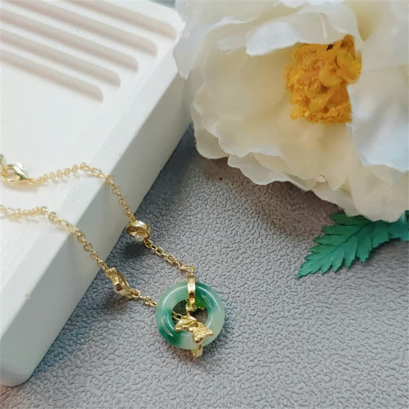 Fortune Jewel Cyan Jade Koi Fish Healing Harmony Bracelet