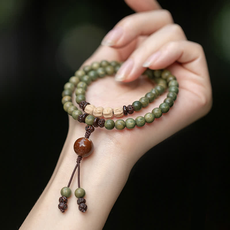 Fortune Jewel Green Sandalwood Positive Peace Bracelet