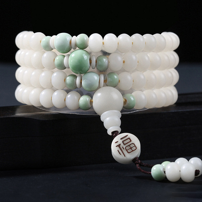 Fortune Jewel Bodhi Seed Bead Lotus Blessing Charm Bracelet