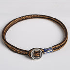 Fortune Jewel  925 Sterling Silver Handmade Button Protection Weave String Bracelet