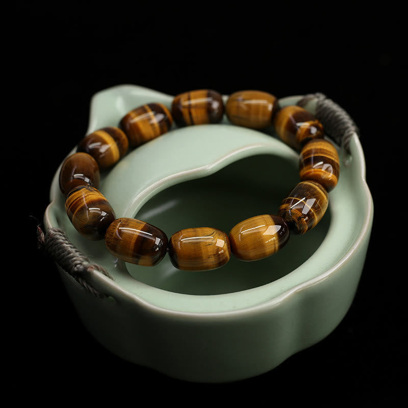 Fortune Jewel Natural Tiger Eye Stone Integrity Willpower Bracelet