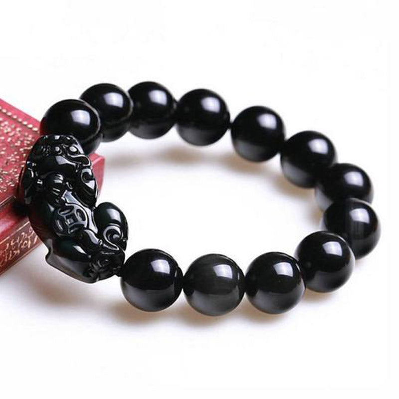 Fortune Jewel FengShui PiXiu Obsidian Wealth Bracelet