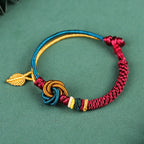 Fortune Jewel Tibetan Handmade Mandala Knot Leaf Luck Rope Bracelet