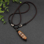 Fortune Jewel Tibet Om Mani Padme Hum Dzi Bead Avalokitesvara Pattern Wealth Necklace Pendant