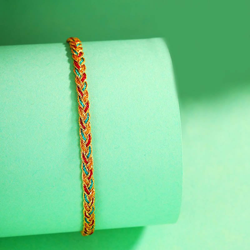 Fortune Jewel Handmade Multicolored Dragon Scale Pattern Braid String Bracelet