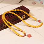 Fortune Jewel Amber Healing Balance Necklace Flower Charm Bracelet