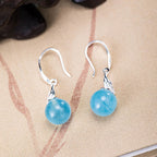 Fortune Jewel 925 Sterling Silver Natural Aquamarine Leaf Flower Peace Earrings Necklace