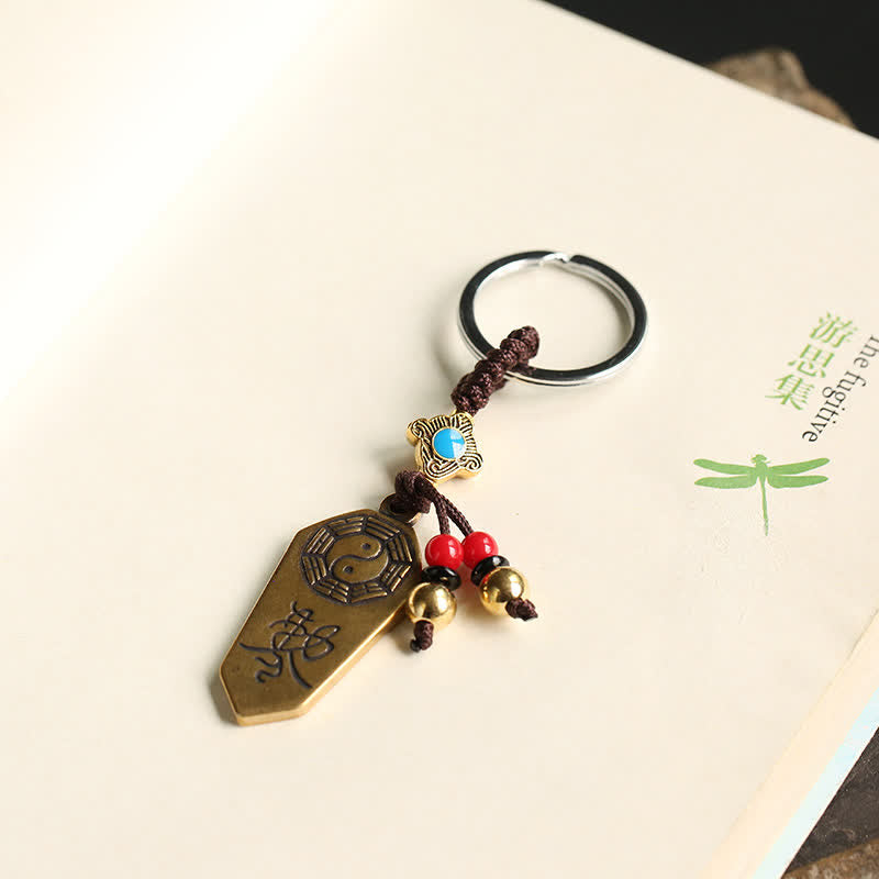 Fortune Jewel Feng Shui Bagua Yin Yang Balance Peace Keychain Fortune Jewel