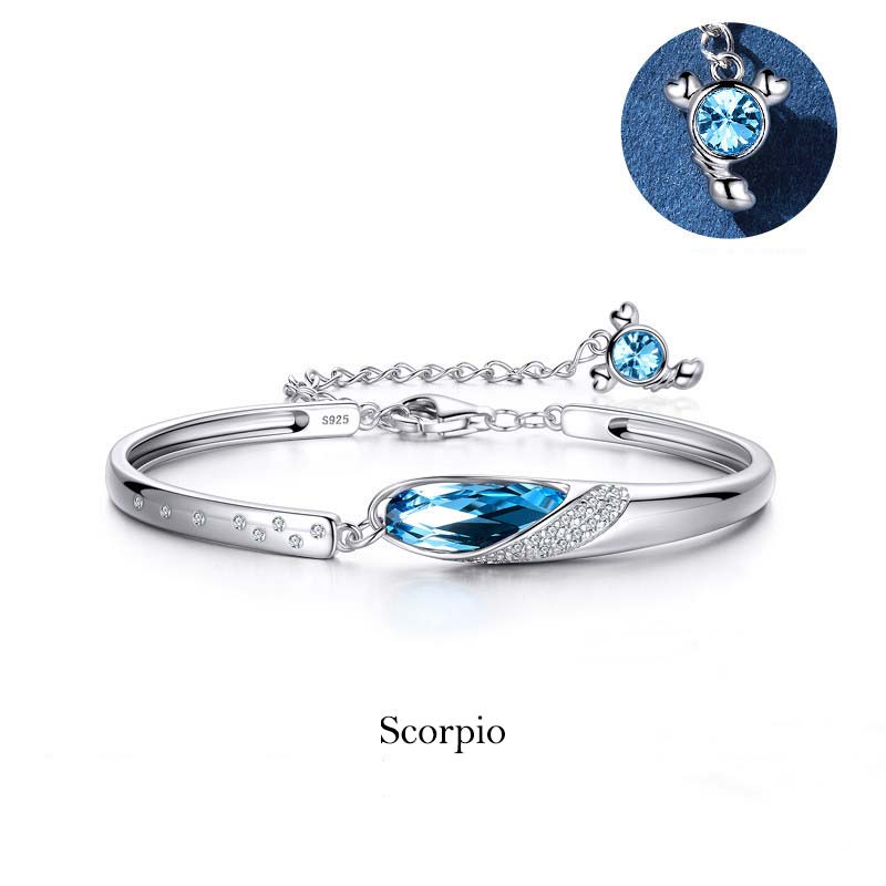Fortune Jewel 925 Silver Plated Copper 12 Constellations of the Zodiac Charm Bracelet