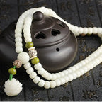 Buddha Stones "Hoping for Serenity and Mindfulness" Bodhi Lotus Mala Includes Gift Message Card Fortune Jewel