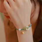 Fortune Jewel Natural Hetian Jade Peace Buckle Pearl Luck Handcrafted Braided Bracelet