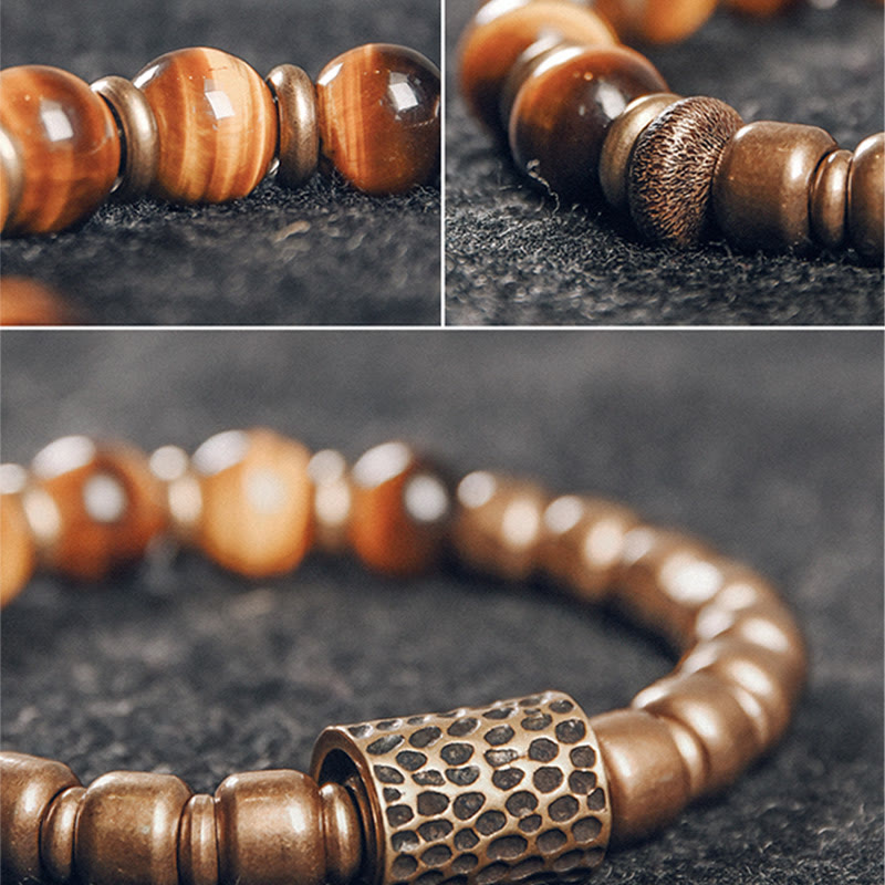 Fortune Jewel Tiger Eye Stone Copper Protection Bracelet