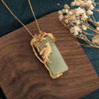 Fortune Jewel Natural Green Aventurine Balance Necklace Pendant
