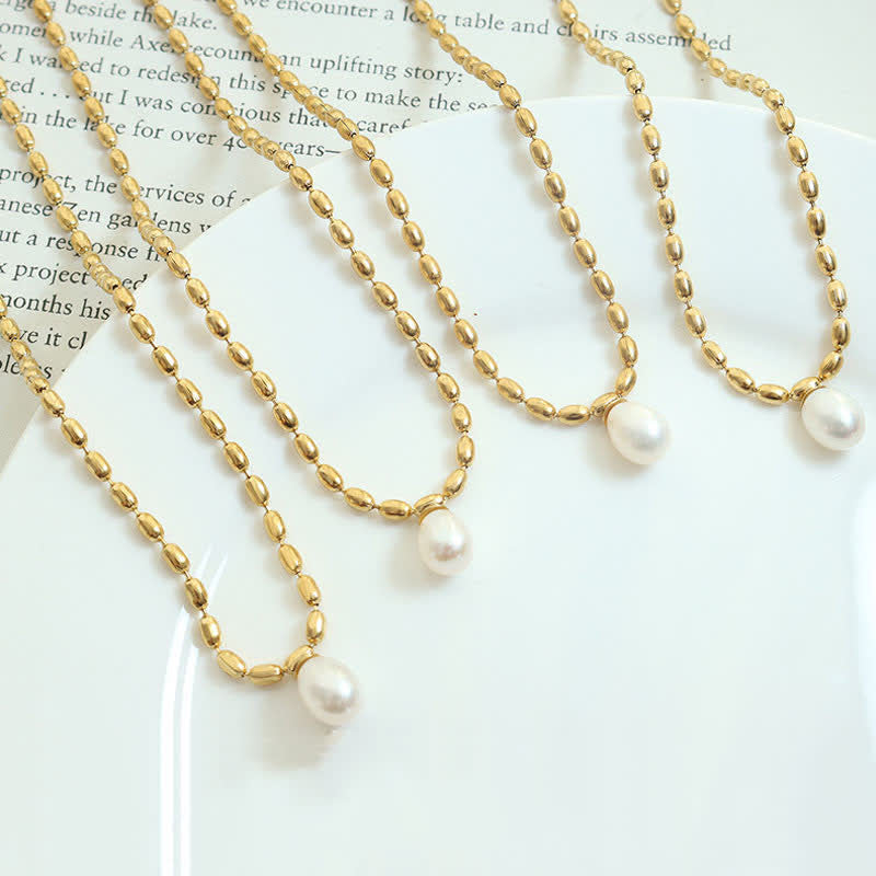 Buddha Stones Pearl Bead Peace Necklace Pendant