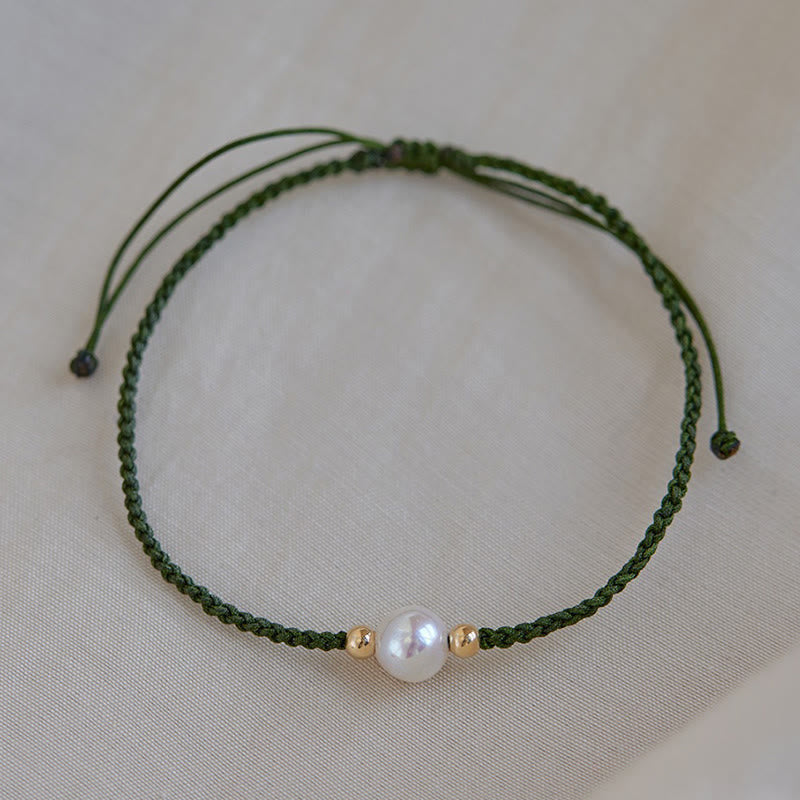 Fortune Jewel Natural Pearl Bead Luck Braid String Bracelet