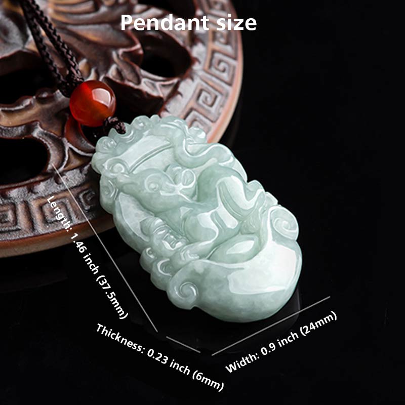 Fortune Jewel Natural Jade 12 Chinese Zodiac Sucess Pendant Necklace Fortune Jewel