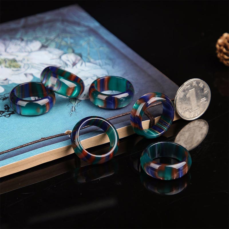 Fortune Jewel Colorful Sea Willow Mala Positive Bracelet Ring