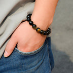 Fortune Jewel Chinese Zodiac Natal Buddha Gold Sheen Obsidian Wealth Protection Bracelet