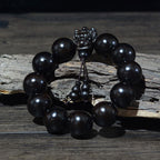 Fortune Jewel Rosewood Green Sandalwood Small Leaf Red Sandalwood Dragon Carved Protection Bracelet