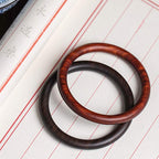 Fortune Jewel Tibetan Small Leaf Red Sandalwood Ebony Green Sandalwood Protection Bracelet Bangle
