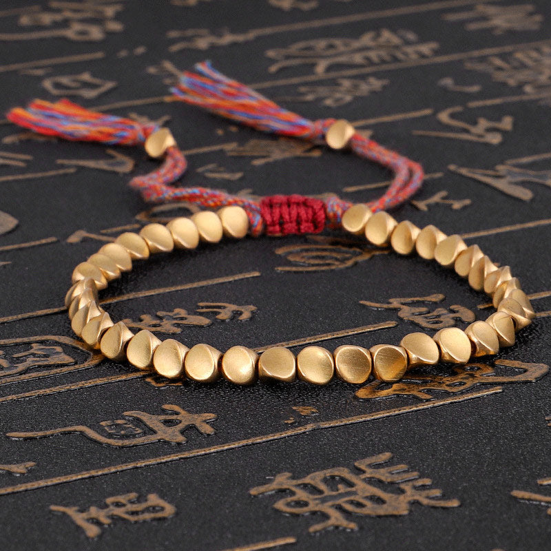 Fortune Jewel Tibetan Copper Beads Healing Luck Bracelet