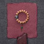 Fortune Jewel Tibet Bodhi Seed Dzi Bead Peace Charm Wrist Mala Bracelet