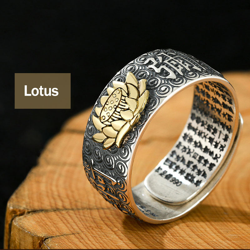 Fortune Jewel Chinese Zodiac Natal Buddha Wealth Luck Adjustable Ring Fortune Jewel