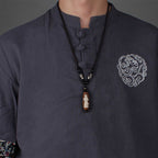 Fortune Jewel Tibet Om Mani Padme Hum Dzi Bead Avalokitesvara Pattern Wealth Necklace Pendant