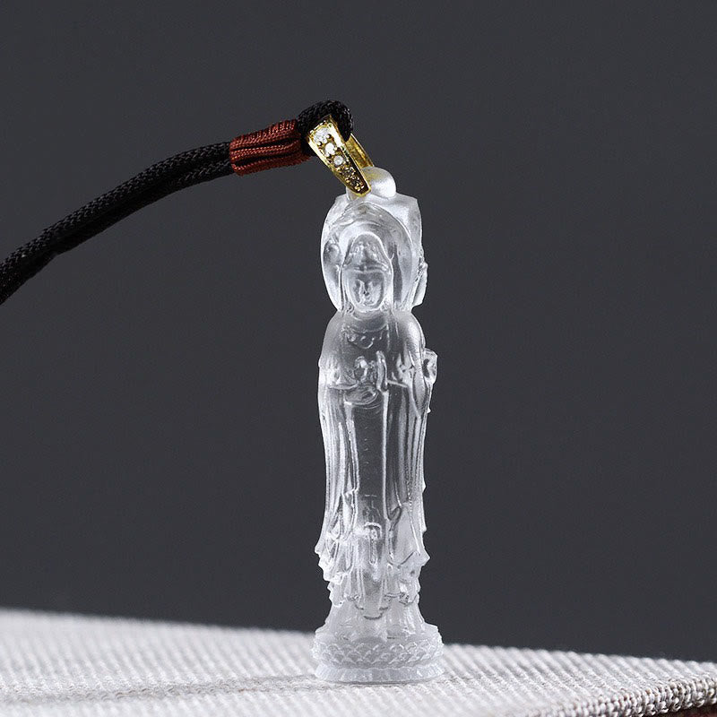 Fortune Jewel Avalokitesvara Buddha Liuli Harmony Necklace Fortune Jewel