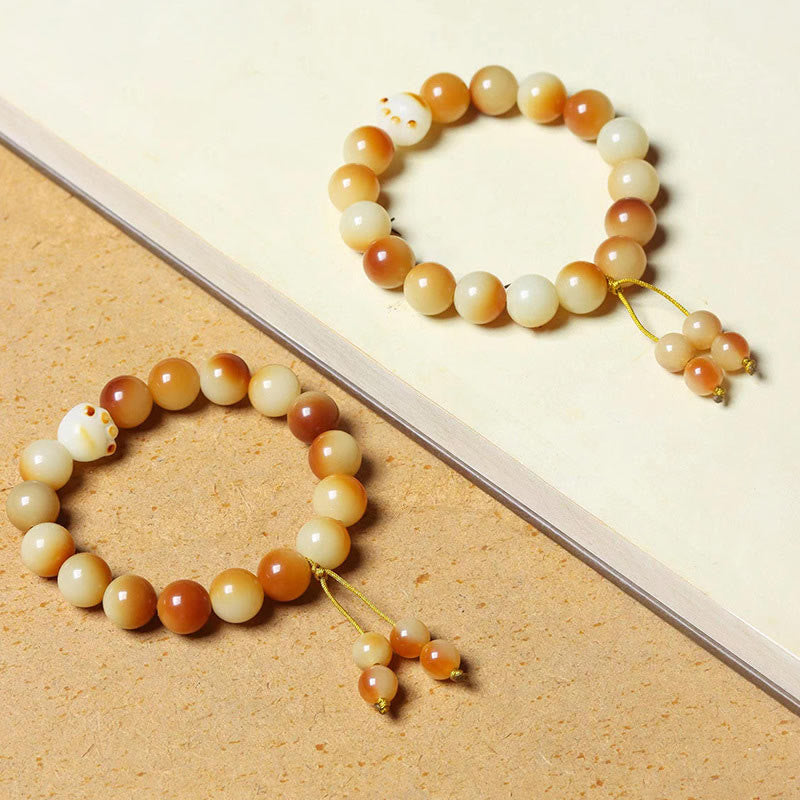 Fortune Jewel Natural Bodhi Seed Lovely Paw Claw Peace Wisdom Bracelet