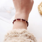 Fortune Jewel 14K Gold Plated Alloy Natural Garnet Calm Bracelet