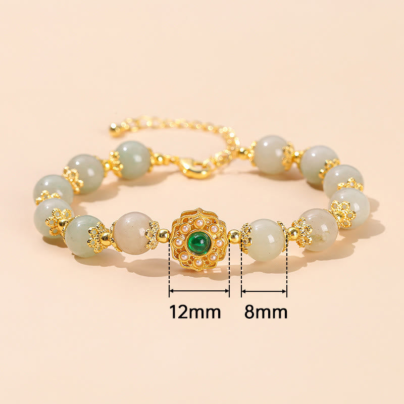 Fortune Jewel Natural Jade Prosperity Bead Chain Bracelet