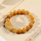 Fortune Jewel Golden Silk Jade Pixiu Wealth Bracelet
