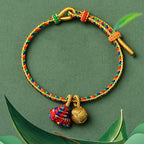 Fortune Jewel Colorful Rope Luck Handmade Zongzi Golden Ball Charm Bracelet