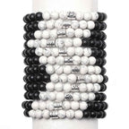 Fortune Jewel 12 Constellations of the Zodiac Natural Frosted Stone White Turquoise Bead Fortune Bracelet