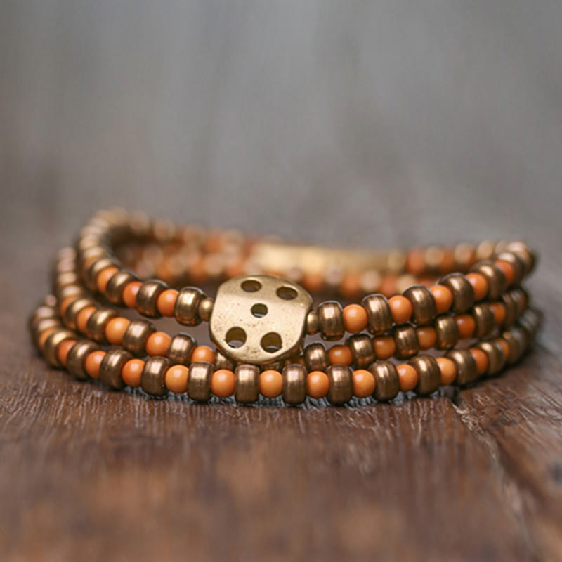 Fortune Jewel Retro Olive Pit Copper Wealth Bracelet
