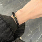 Fortune Jewel Tibetan Ebony Wood Square Beads Peace Calm Bracelet