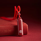 Fortune Jewel Chinese Zodiac Natal Buddha Cinnabar Amulet Protection String Necklace Pendant