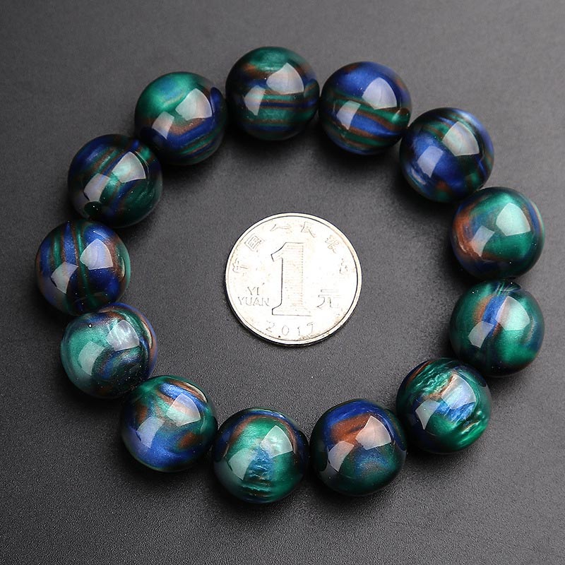 Fortune Jewel Colorful Sea Willow Mala Positive Bracelet Ring