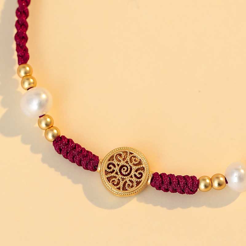 Fortune Jewel Copper Coin Fortune Tree Luck Strength Braided Bracelet